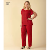 Simplicity Six Made Easy Pull on Tops and Trousers or Shorts for Plus Size