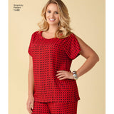 Simplicity Six Made Easy Pull on Tops and Trousers or Shorts for Plus Size