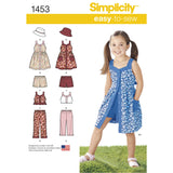 Simplicity Child's Dress, Top, Trousers or Shorts and Hat Sewing Pattern S1453