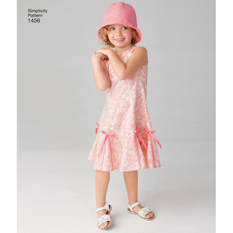 Simplicity Child's and Girls' Dress with Bodice Variations and Hat