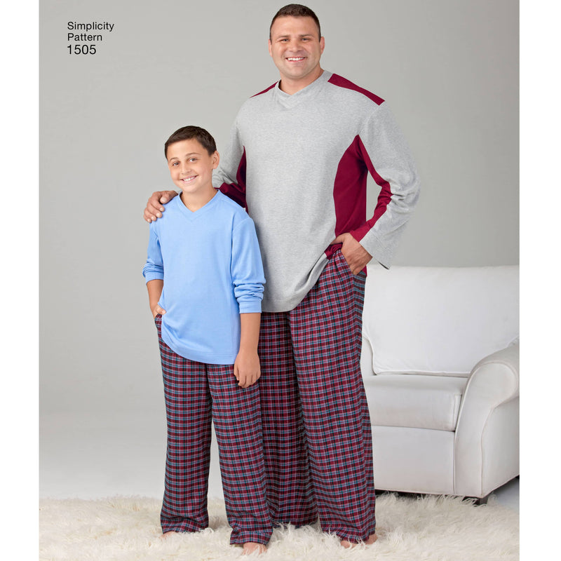 Simplicity Husky Boys' & Big & Tall Men's Tops and Trousers Sewing Pattern S1505