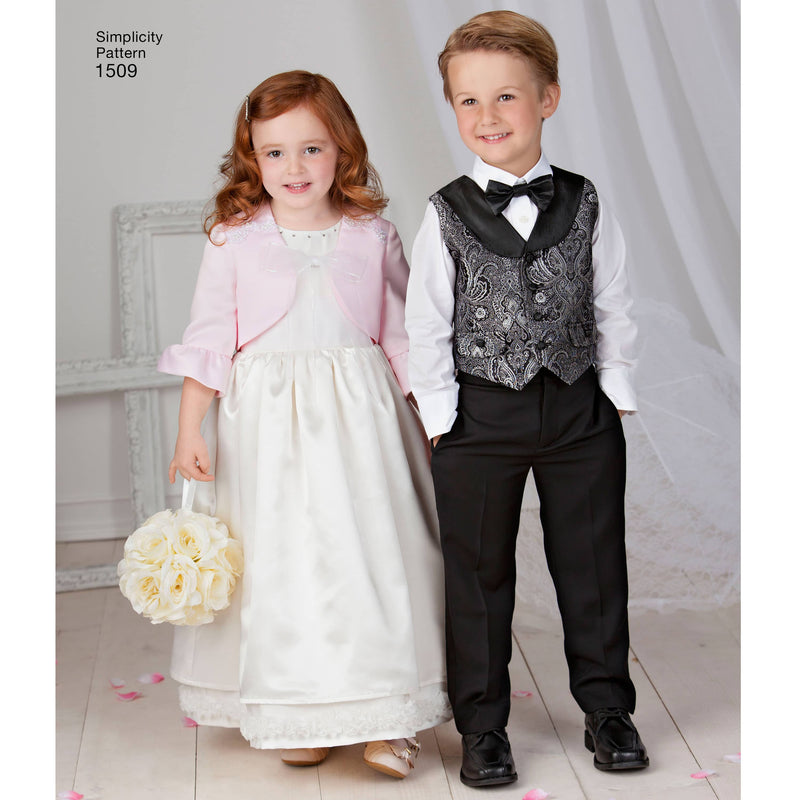 Simplicity Child's Vest, Bolero and Bow Tie Sewing Pattern S1509