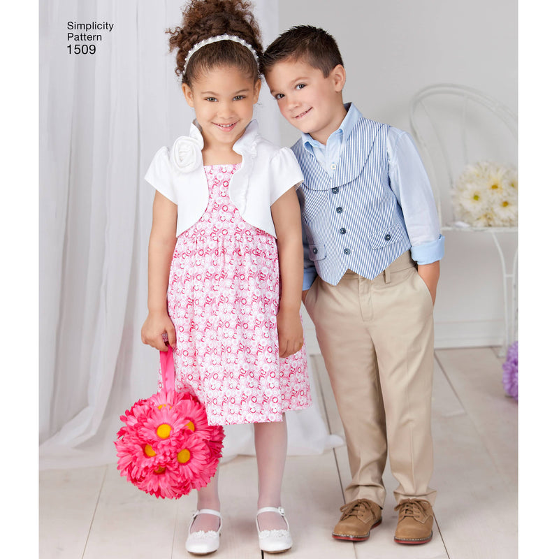 Simplicity Child's Vest, Bolero and Bow Tie Sewing Pattern S1509