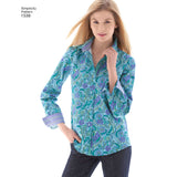 Simplicity Women's Button Front Shirt sizes 6 - 22