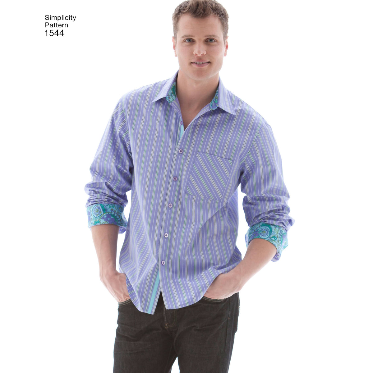 Simplicity Men's Shirt with Fabric Variations