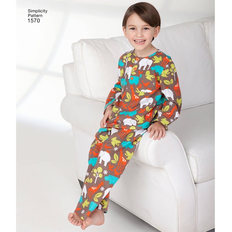 Simplicity Child's, Girls', and Boys' Loungewear