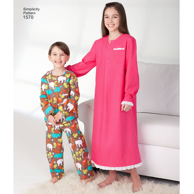 Simplicity Child's, Girls', and Boys' Loungewear