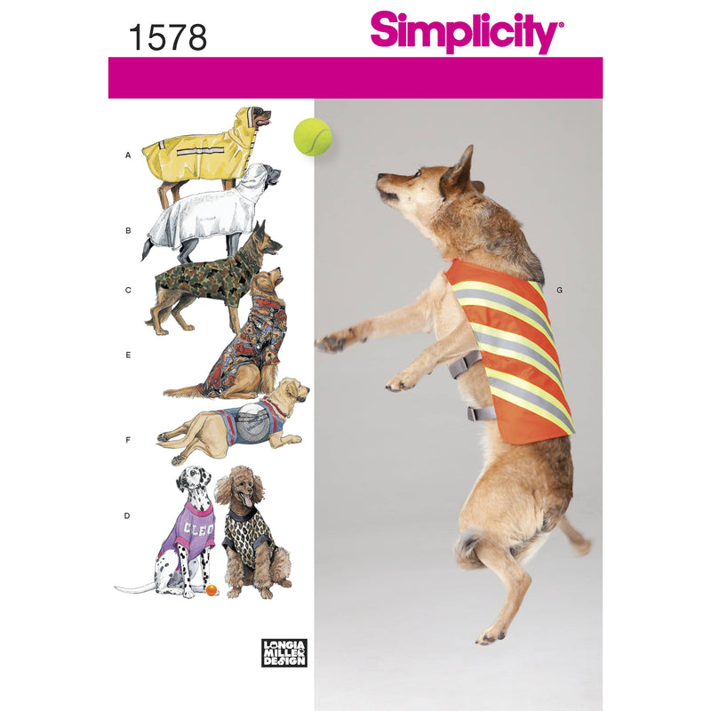 Simplicity Large Size Dog Clothes Sewing Pattern S1578
