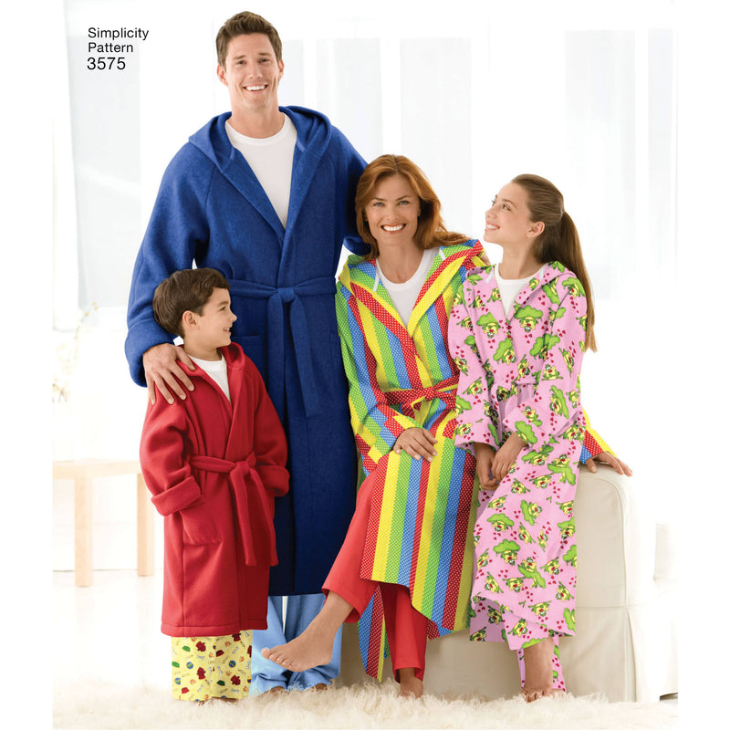 Simplicity Women's/Men/Child Sleepwear Sewing Pattern S3575