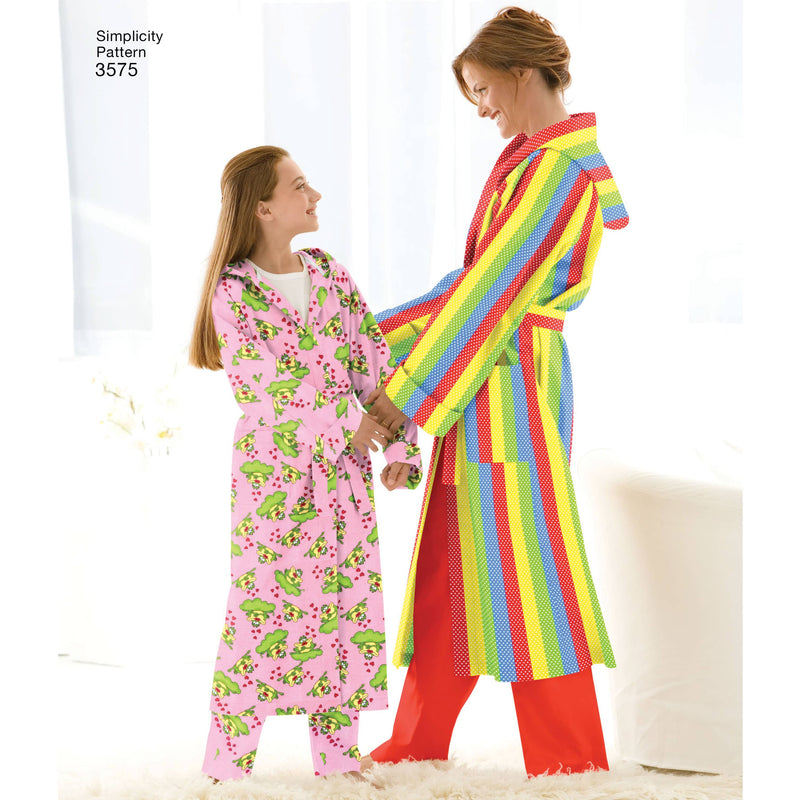 Simplicity Women's/Men/Child Sleepwear Sewing Pattern S3575