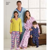 Simplicity Women's/Men/Child Sleepwear Sewing Pattern S3935