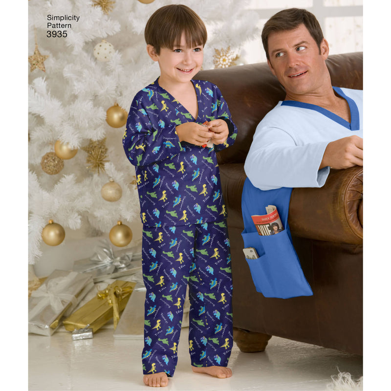 Simplicity Women's/Men/Child Sleepwear Sewing Pattern S3935