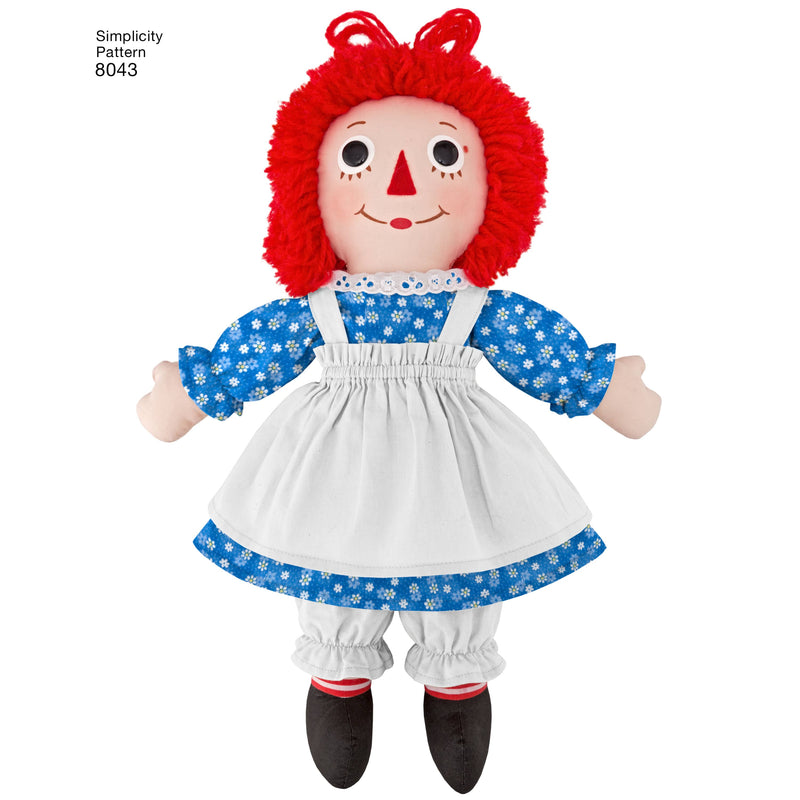 Simplicity Raggedy Ann & Andy Dolls Sewing Pattern S8043