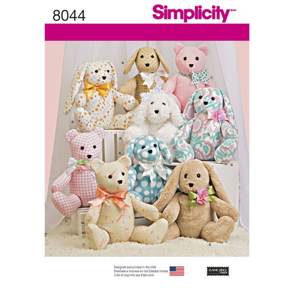 Two-Pattern Piece Stuffed Animals S8044