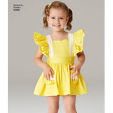 Simplicity Toddlers' Romper and Button-on skirt Sewing Pattern S8099