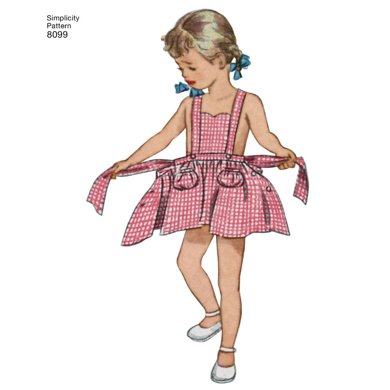 Simplicity Toddlers' Romper and Button-on skirt Sewing Pattern S8099