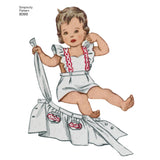 Simplicity Toddlers' Romper and Button-on skirt Sewing Pattern S8099