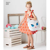 Simplicity Child's Easy-to-Sew Sundress and Kitty Tote Sewing Pattern S8102