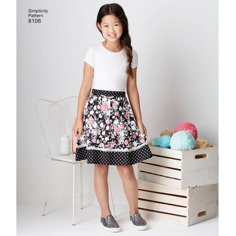 Simplicity Learn To Sew Skirts for Girls and Girls Plus