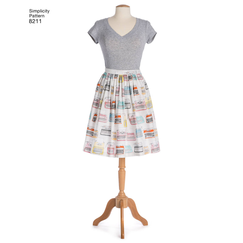 Simplicity Pattern 8211 Women's Dirndl Skirts in Three Lengths