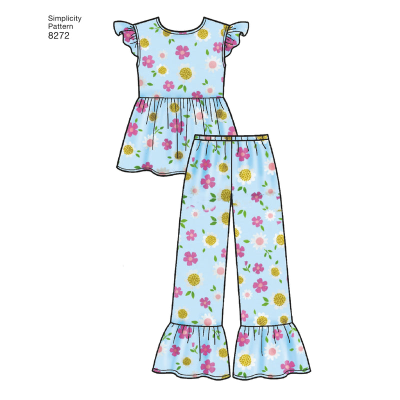 Simplicity Pattern 8272 Child's and Girl's Sleepwear and Robe