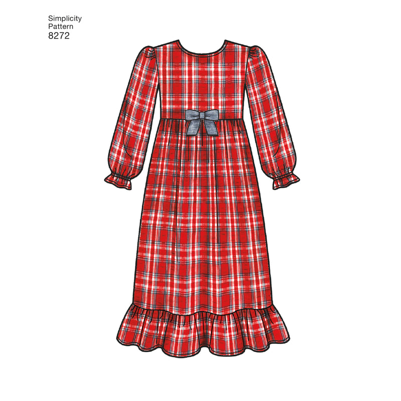 Simplicity Pattern 8272 Child's and Girl's Sleepwear and Robe