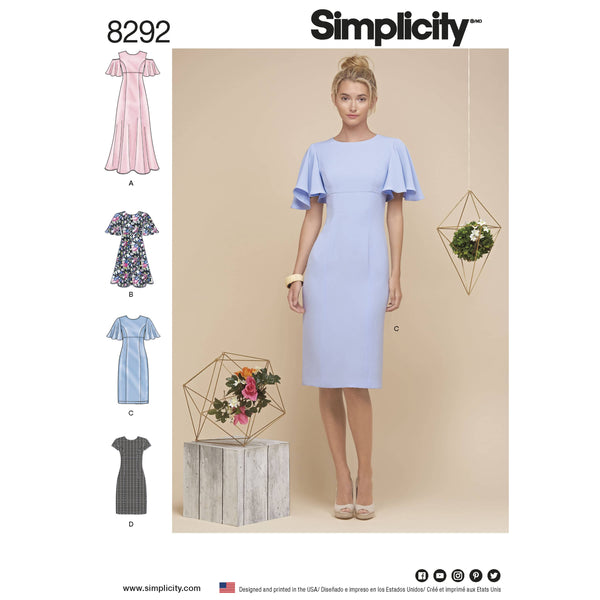 simplicity dress patterns for ladies Blue Swishy Dress - Simplicity 8637