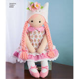 Simplicity Pattern 8402 23" Stuffed Dolls With Clothes
