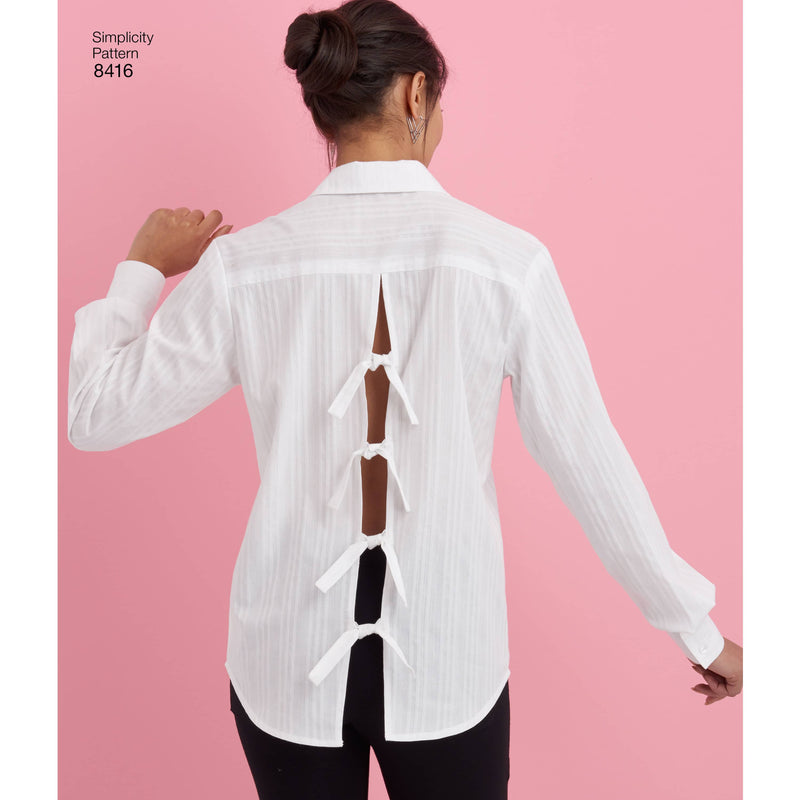 Simplicity Pattern 8416 Women's Shirt with Back Variations