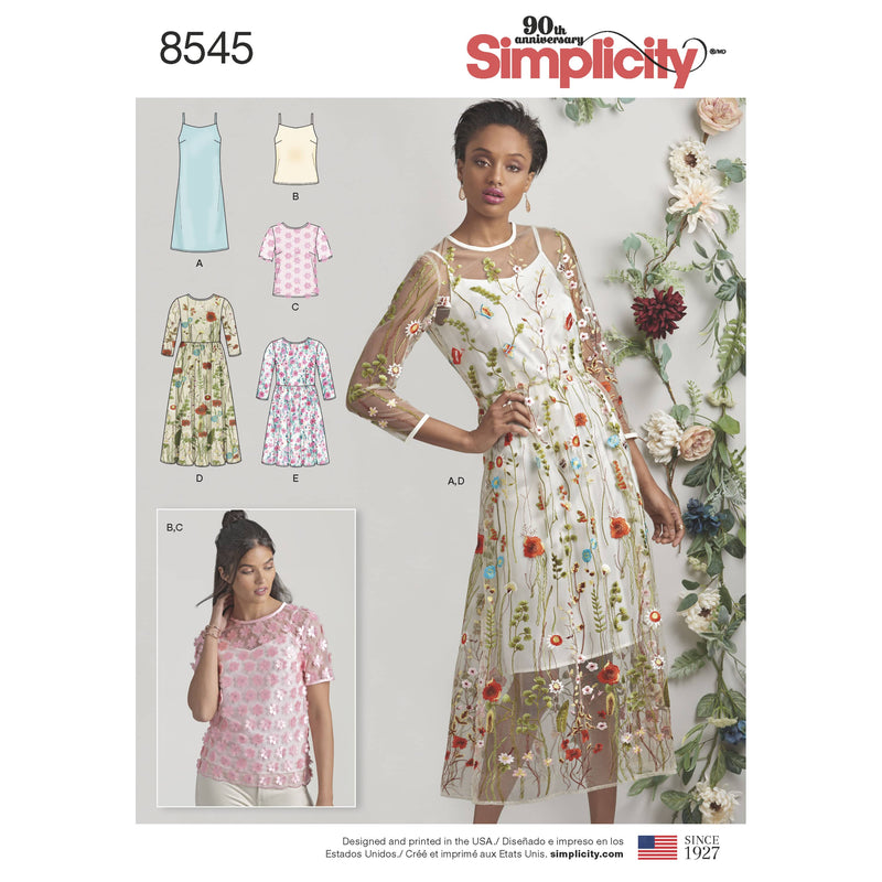 Simplicity Pattern 8545 Women’s / Petite Women’s Dress and Top