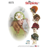 Simplicity Pattern 8573 Women’s' Flapper Hats in Three Sizes