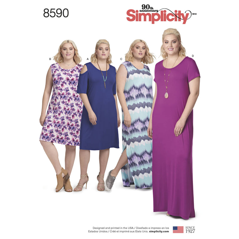 Pattern 8590 Women's Knit Dresses