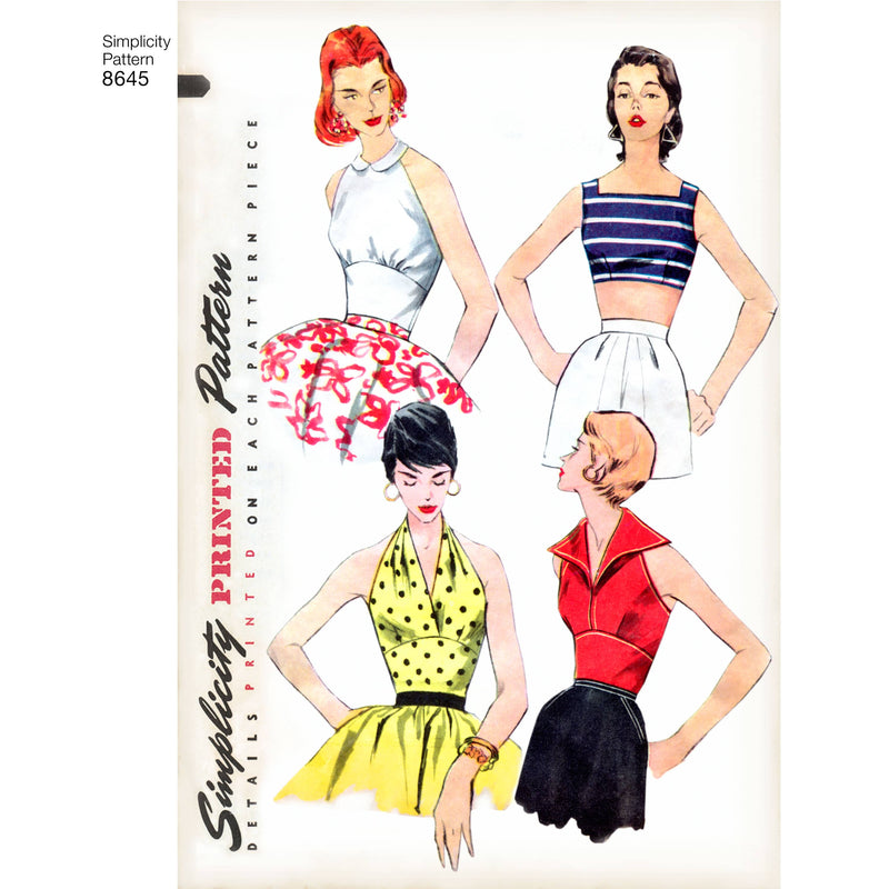 Simplicity Pattern 8645 Women’s Vintage Tops