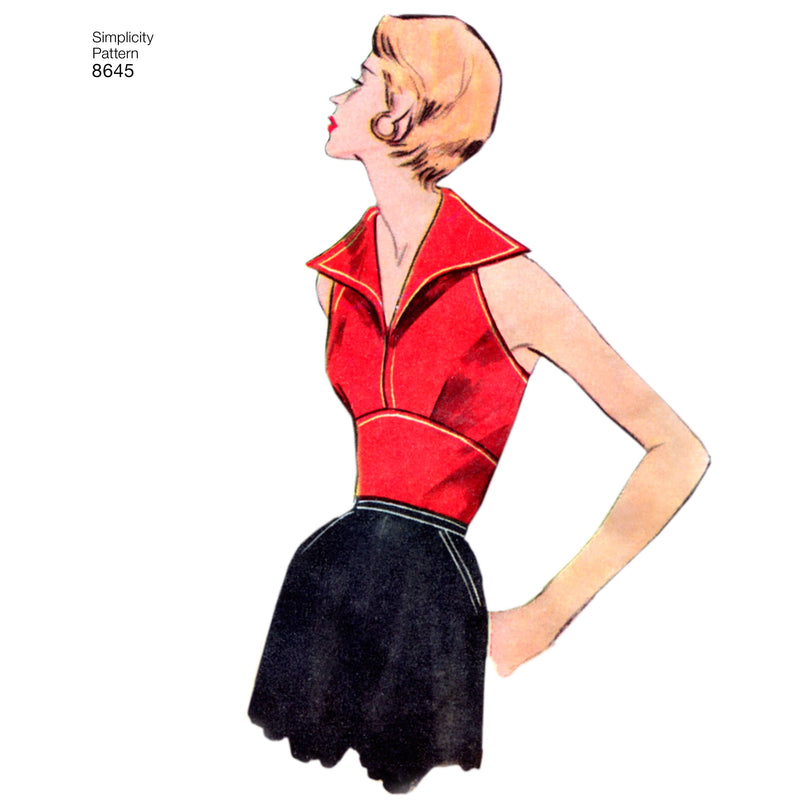 Simplicity Pattern 8645 Women’s Vintage Tops