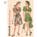 Simplicity Pattern 8654 Women’s Vintage Skirt, Shorts and Tie Top