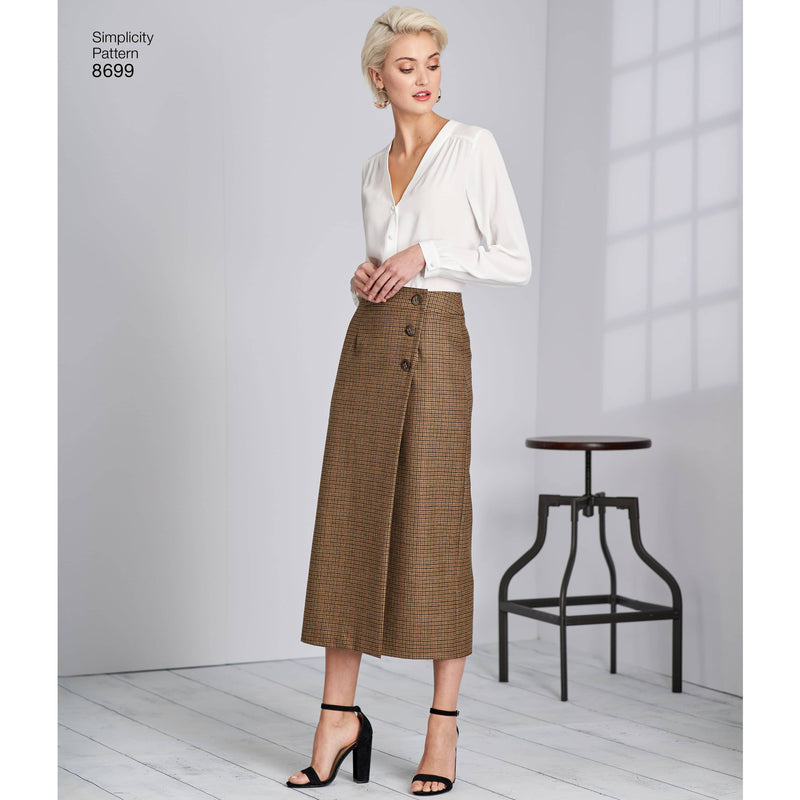 8699 Simplicity Pattern 8699 Women's Wrap Skirts with Length Variations ...