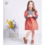 Simplicity Pattern 8708 Child's and Girls' Dress with Sleeve Variations