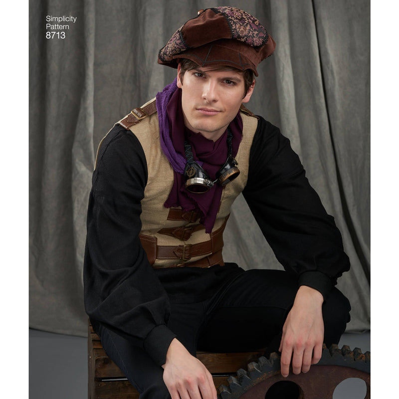 Pattern 8713 Men's Hats in Three Sizes