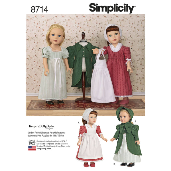 Pattern 8714 18" Doll Clothes