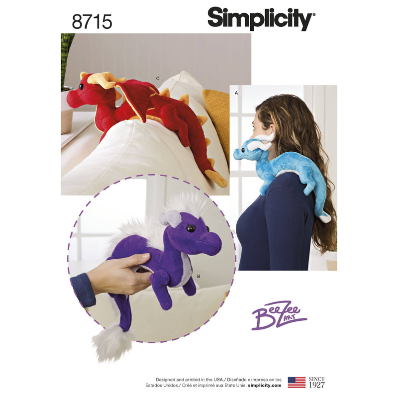 Pattern 8715 Stuffed Dragons