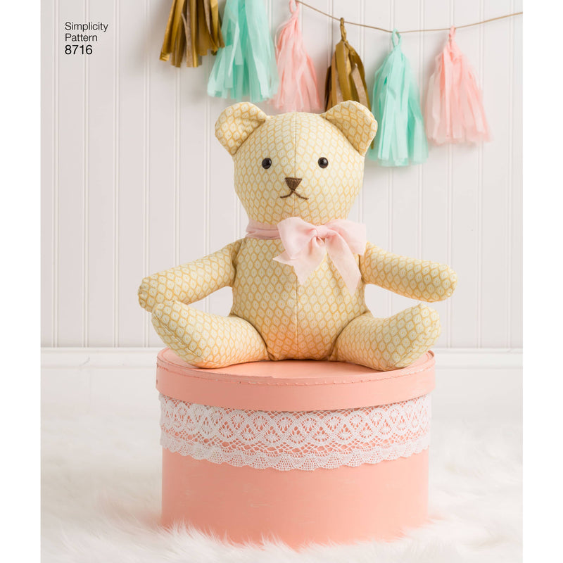 Pattern 8716 Stuffed Animals