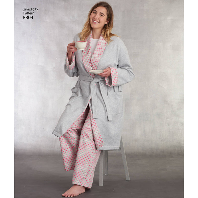 Simplicity Robe Simplicity Pattern 8804 Women's and Men's Robe and Pants – Lullabee Fabrics