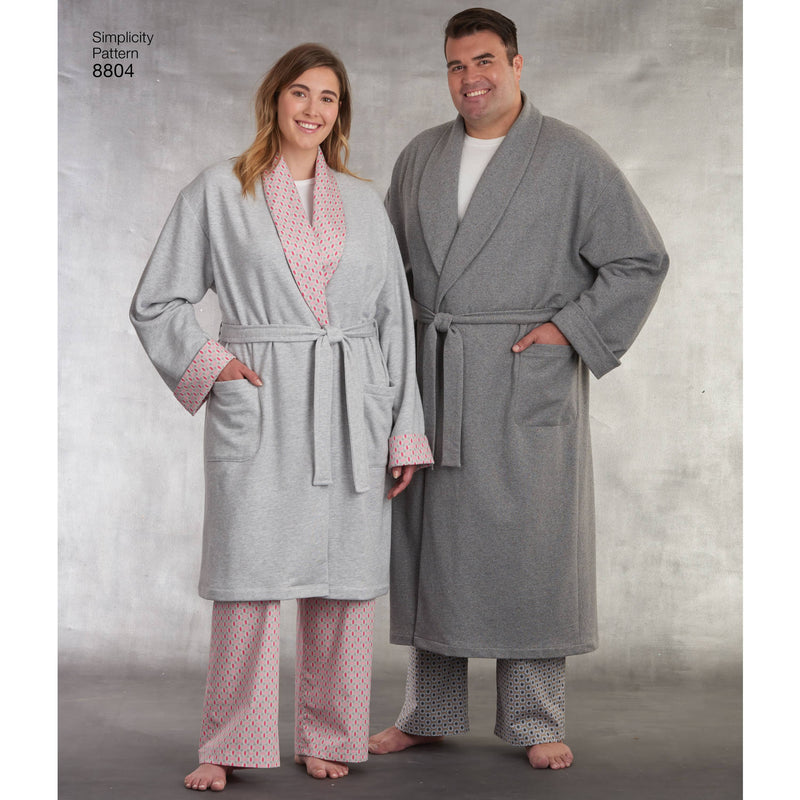 Simplicity Robe Simplicity Pattern 8804 Women's and Men's Robe and Pants – Lullabee Fabrics