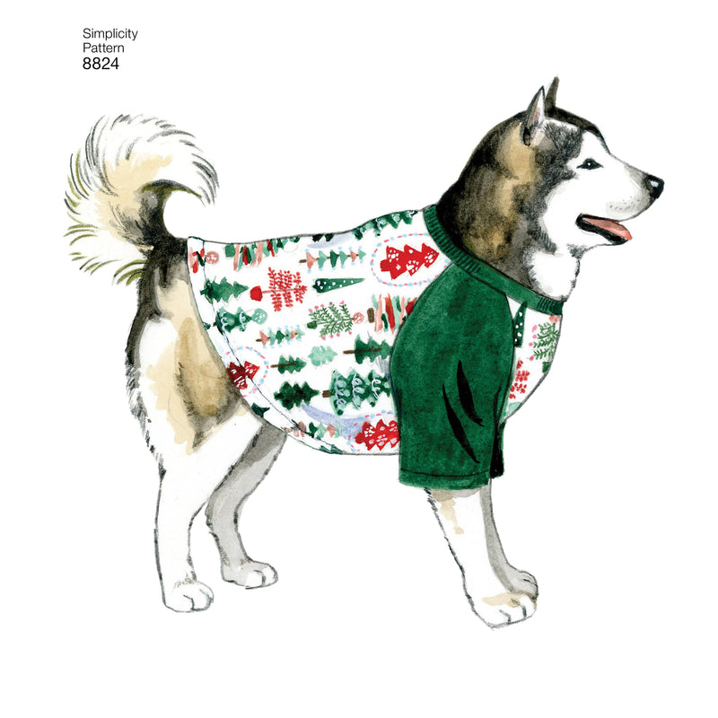 Pattern 8824 Dog Coats in Three Sizes