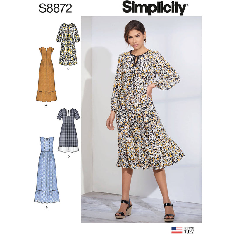 Simplicity Pattern S8872 Misses' Pullover Dress