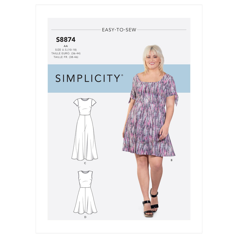 Simplicity Pattern S8874 Misses'/Women's Knit Dress Lullabee Fabrics Simplicity Pattern S8874 Misses'/Women's Knit Dress Lullabee Fabrics