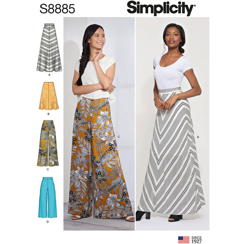 Simplicity Pattern S8885 Misses' Skirt and Pants