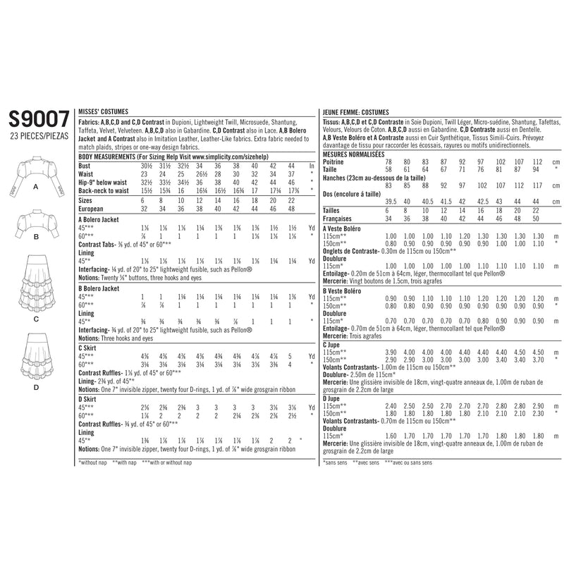 Simplicity Sewing Pattern S9007 Misses' Steampunk Costumes