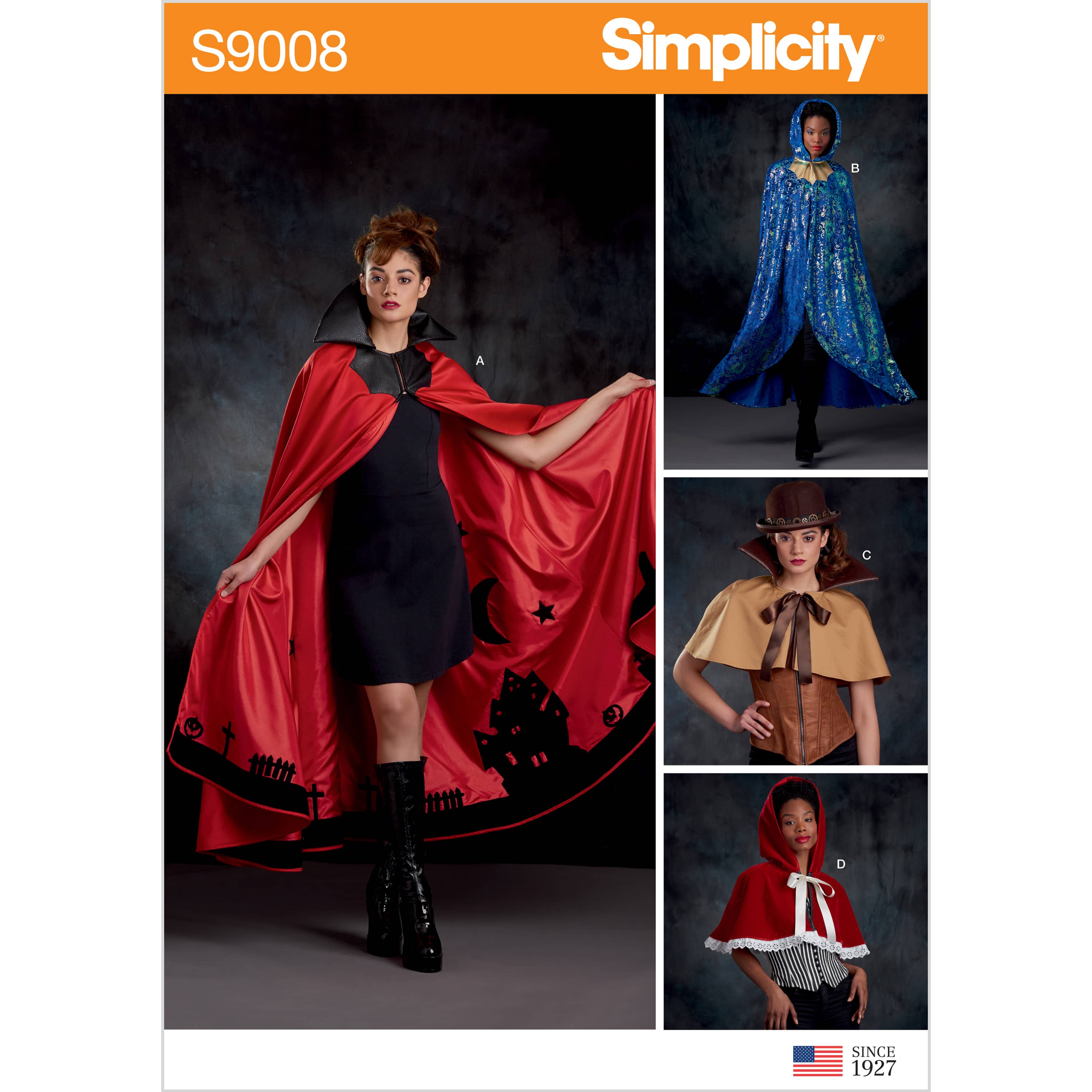 Simplicity Sewing Pattern S9008 Misses' Cape with Tie Costumes ...