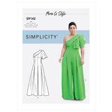 Simplicity Sewing Pattern S9142 Misses' Jumpsuit With One Shoulder Drape